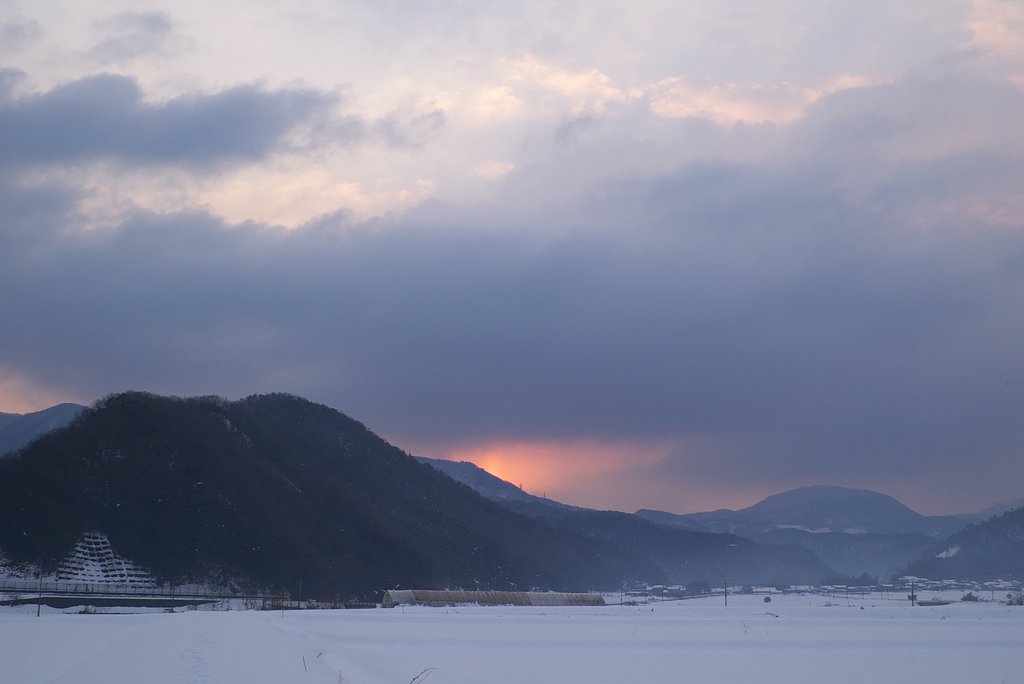 今朝の日の出(直前)