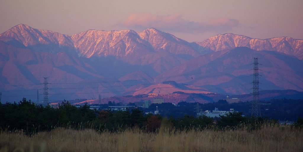 夕暮れの丹沢山系