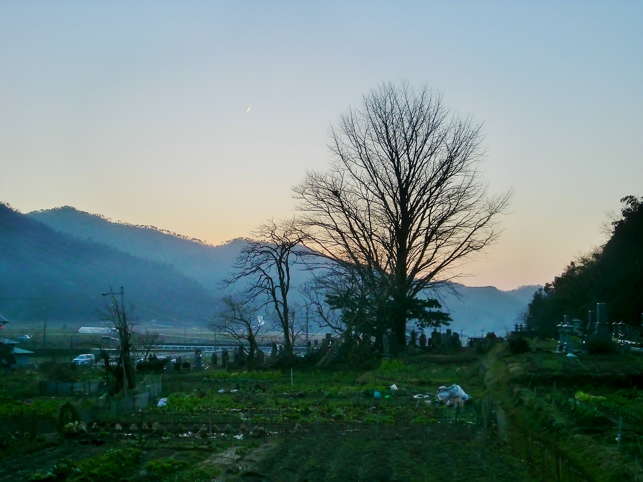 日没後綺麗な夕焼けに！
