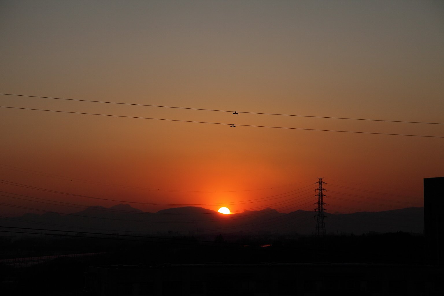 ベランダの夕日
