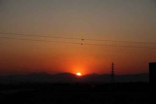ベランダの夕日