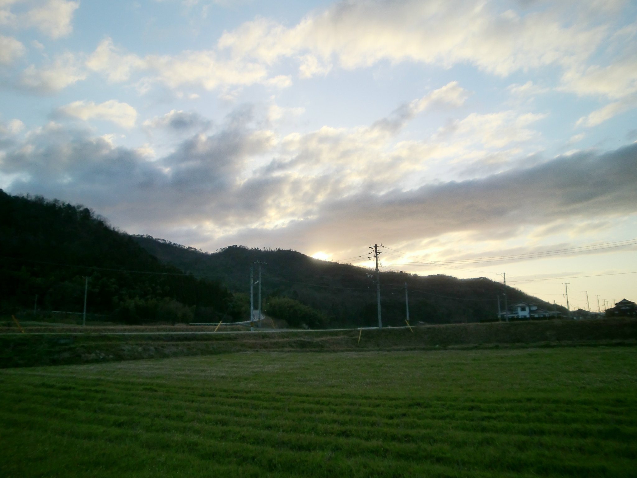 随分久しぶりの夕日