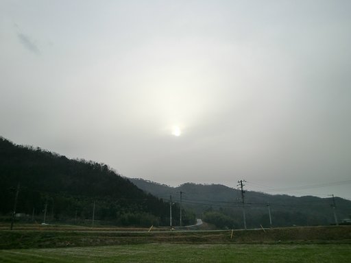 黄砂の夕空