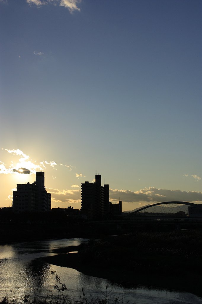 夕暮れと川