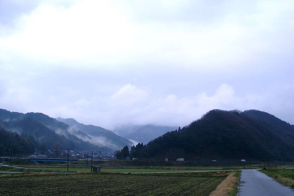 朝霧の東の空