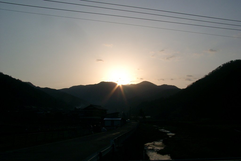 快晴の朝日の出