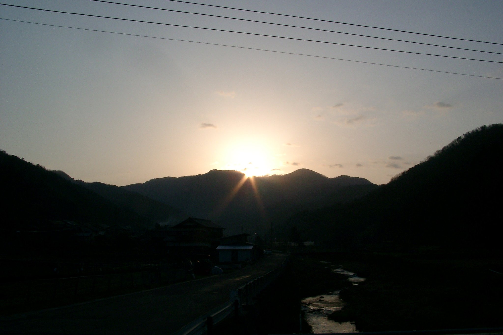快晴の朝日の出