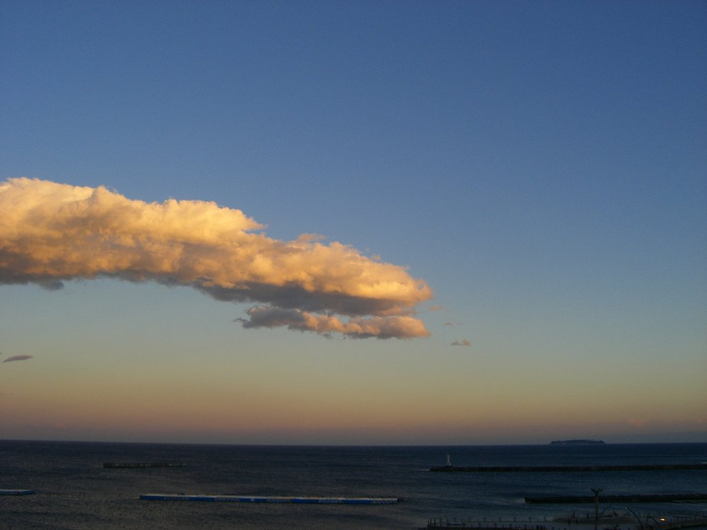 夕日に染まる雲