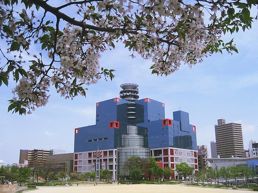 キッズプラザ大阪、桜景色