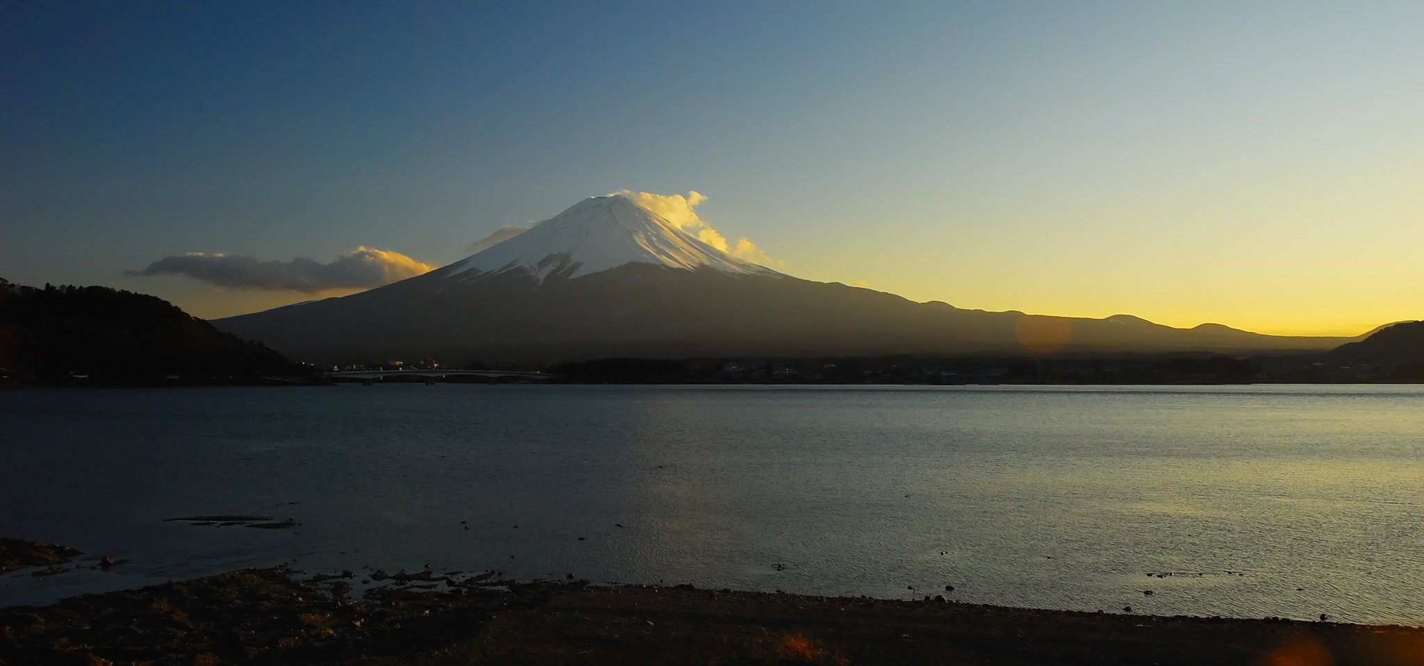 湖畔のサンセット