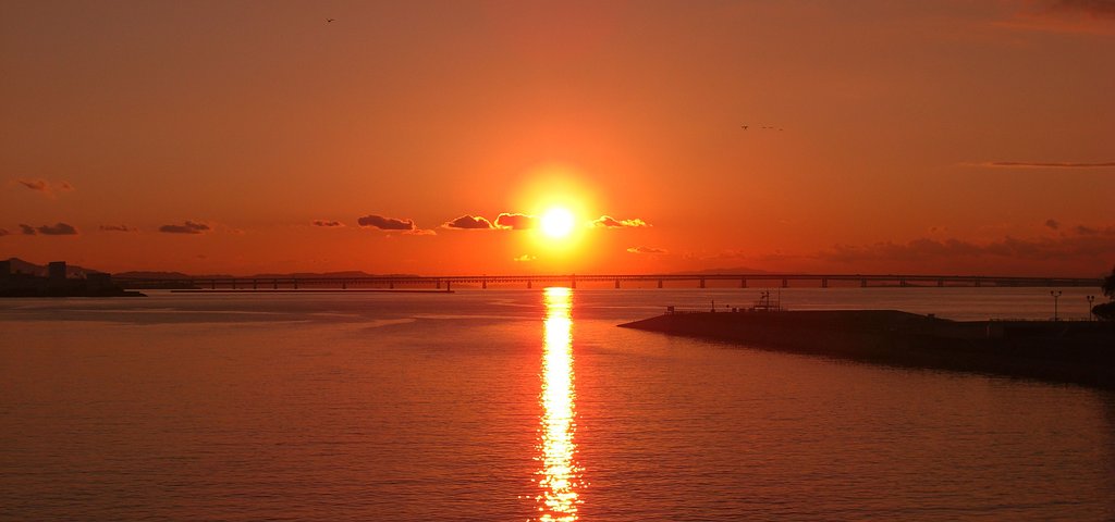 関空連絡橋の夕日