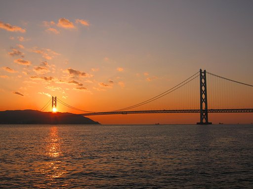 パールブリッジに沈む夕日