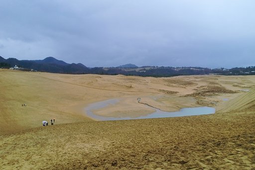 砂丘すり鉢の上から南を望む