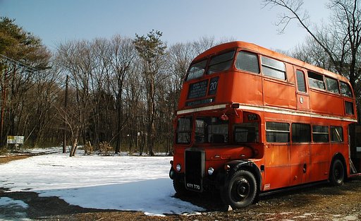 林の中のロンドンバス　in 那須