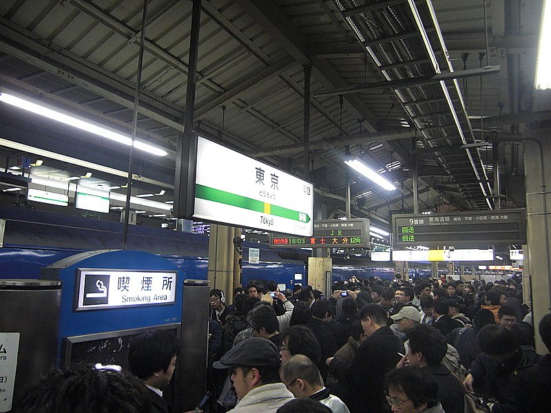 富士はやぶさ号最終日の東京駅2