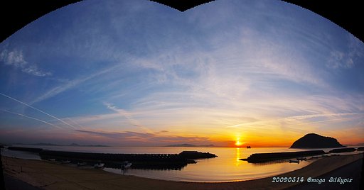 瀬戸の夕景　パノラマ写真　５・１４