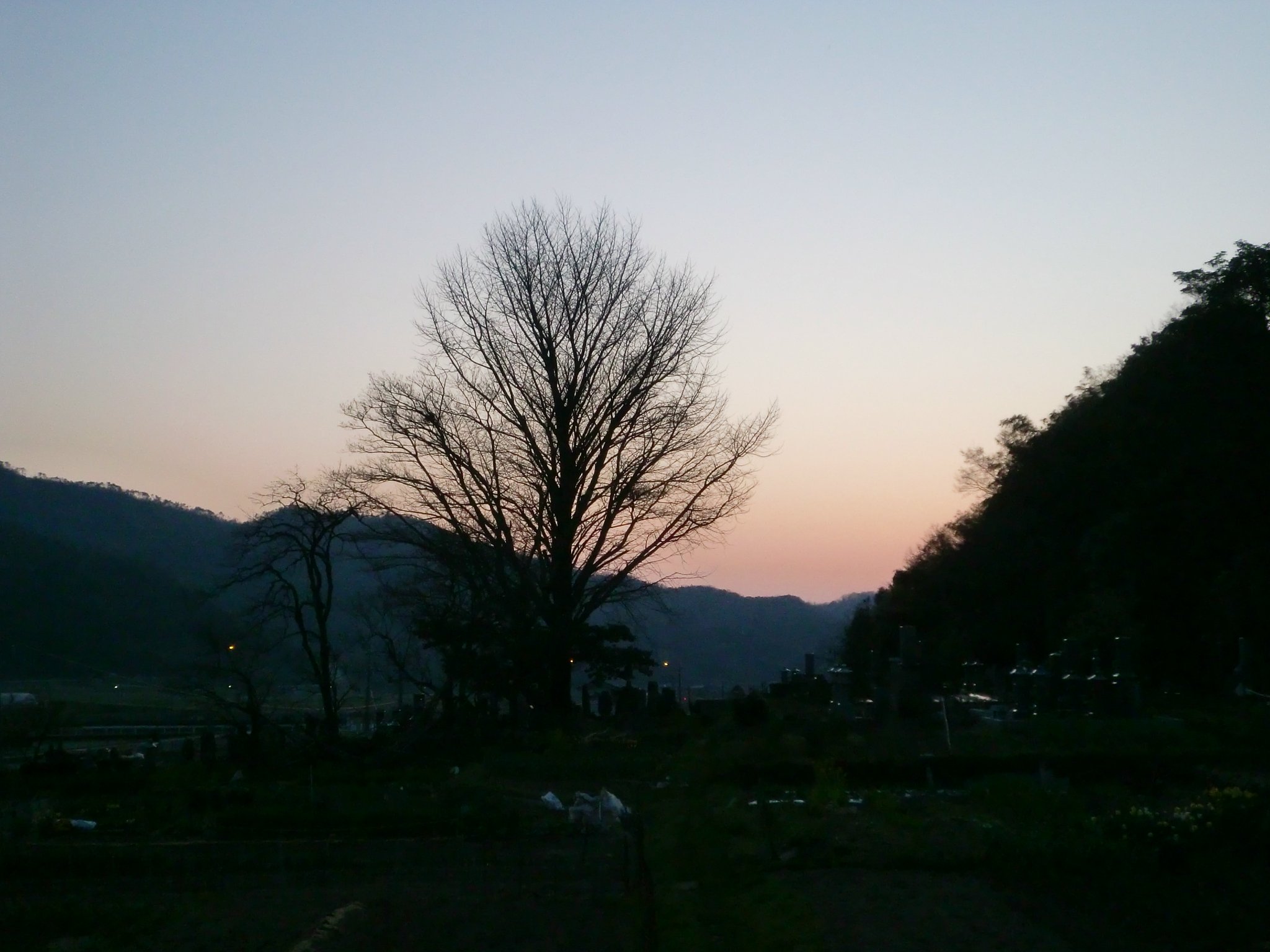 雲ひとつない快晴の夕焼け