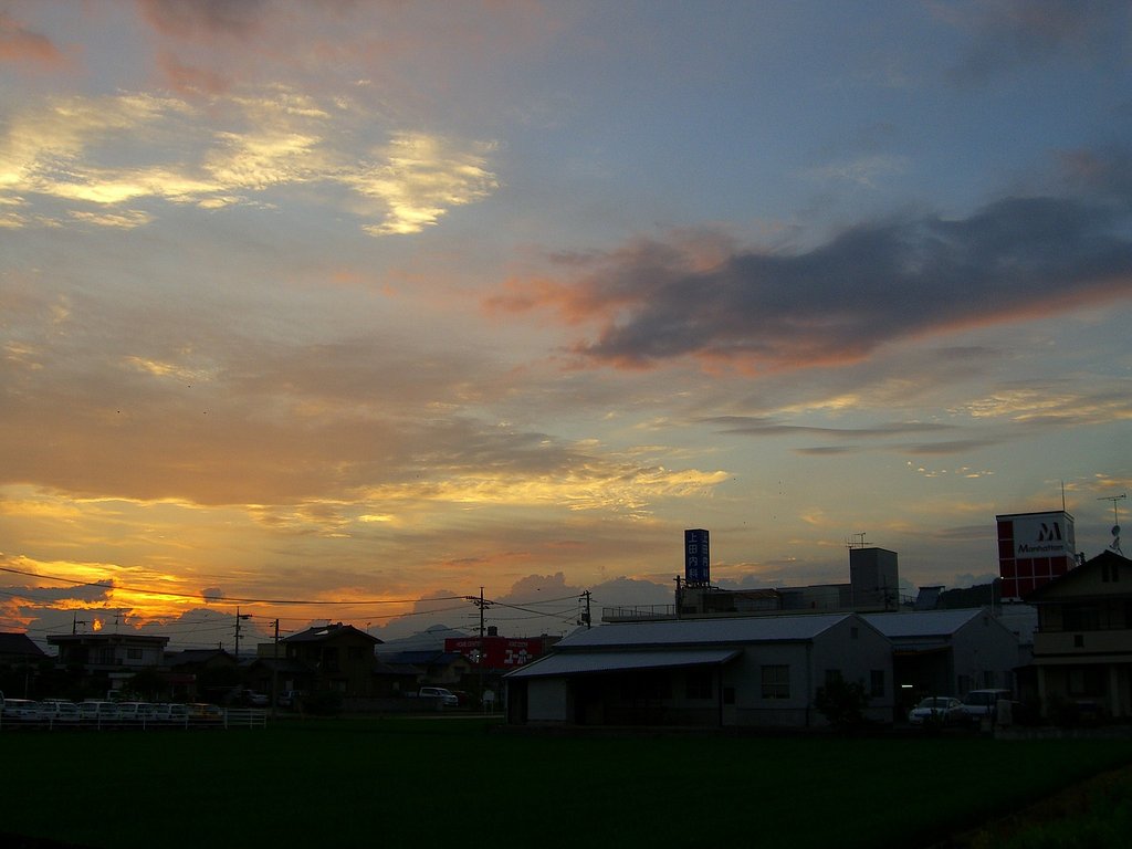暑い夕焼け