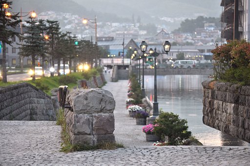 【水】夕暮れの運河
