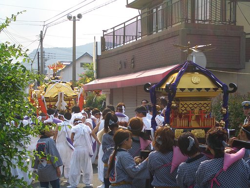 男女神輿・登場です。