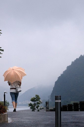 雨の長良川