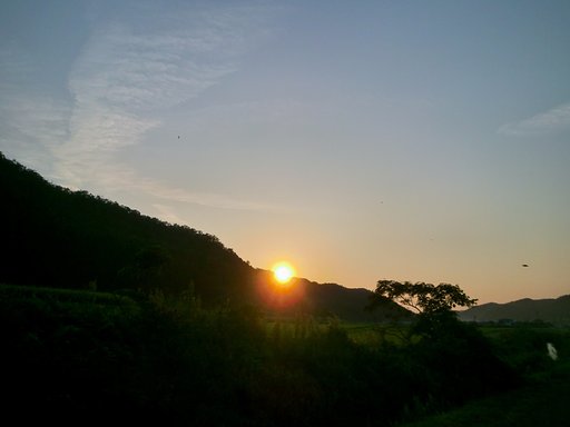 柳井手から見た岩井方面の夕焼け