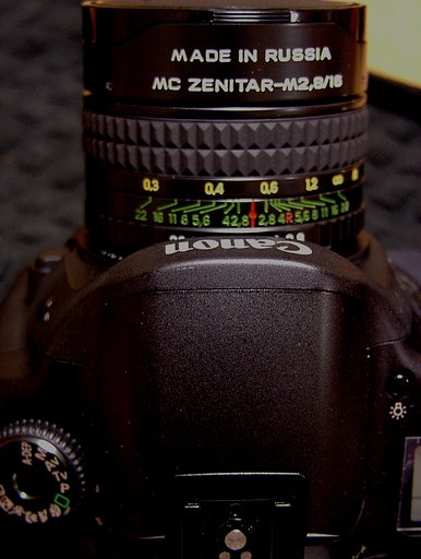 ZENIT MC ZENITAR-M 16mm F2.8 /eos の場合