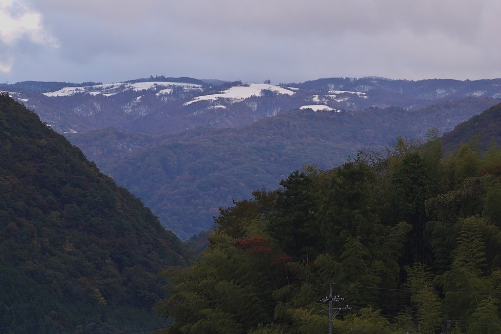 紅葉、積雪が一度に