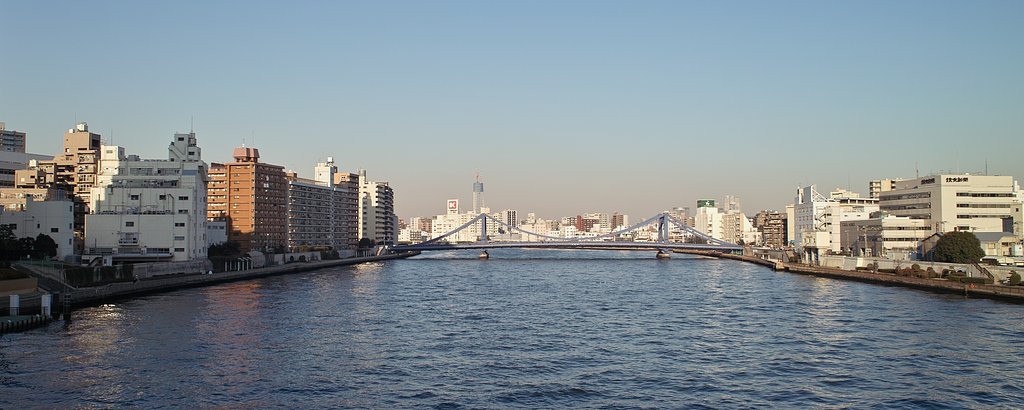 建設中の東京スカイツリーを望んで