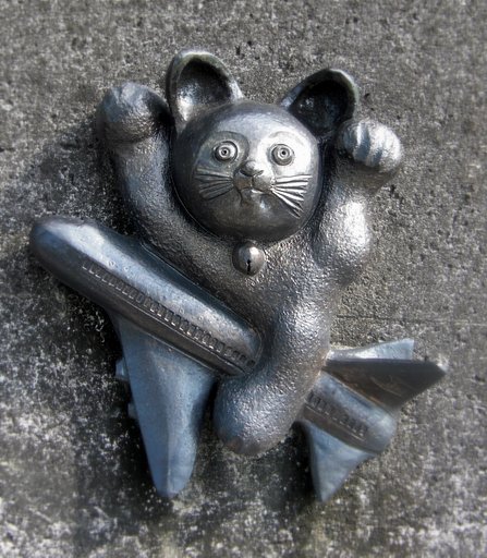 【猫】jジェット機を抱える猫