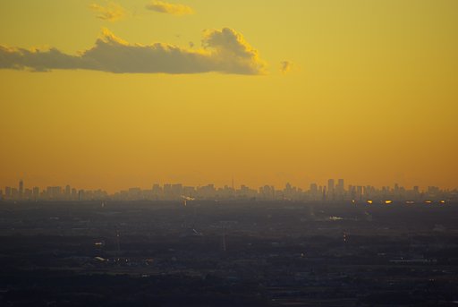 東京ビル群の夕景