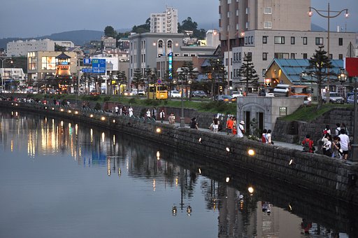 夕暮の運河