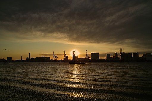 お台場にて　夕日