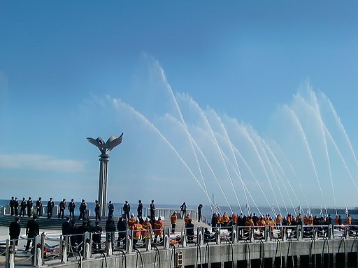 熱海市消防出初め式（一斉放水）