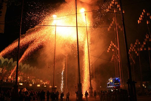 【花火大会】手力雄神社の火祭り