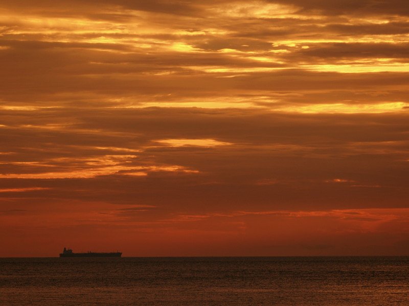 Vessel in the sunset