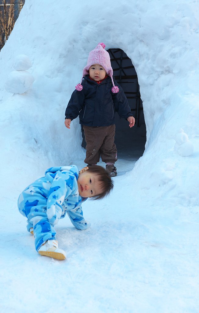 都会で雪遊び