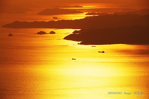 夕日の海面反射　８・３１