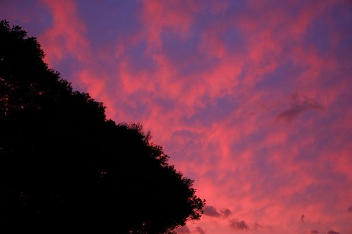 台風が来ている西の空