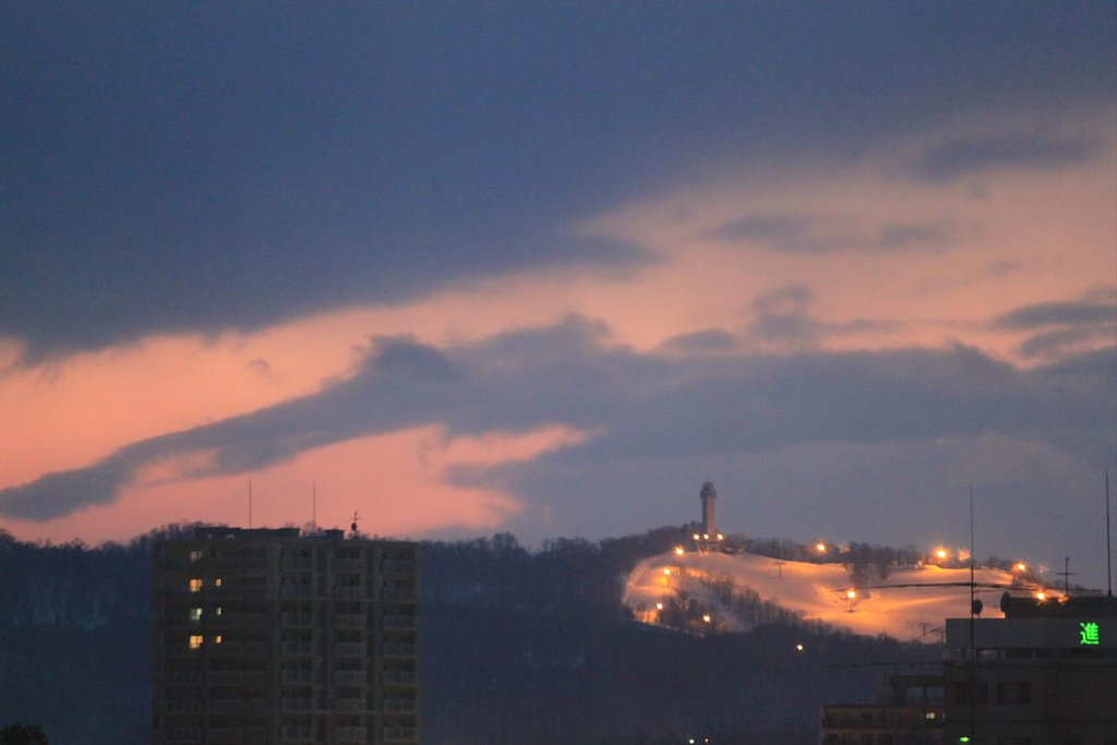 夕暮れ時＆スキー場