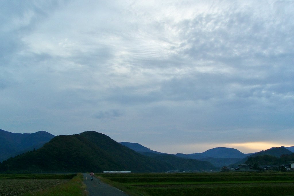 どんよりとした朝日の出