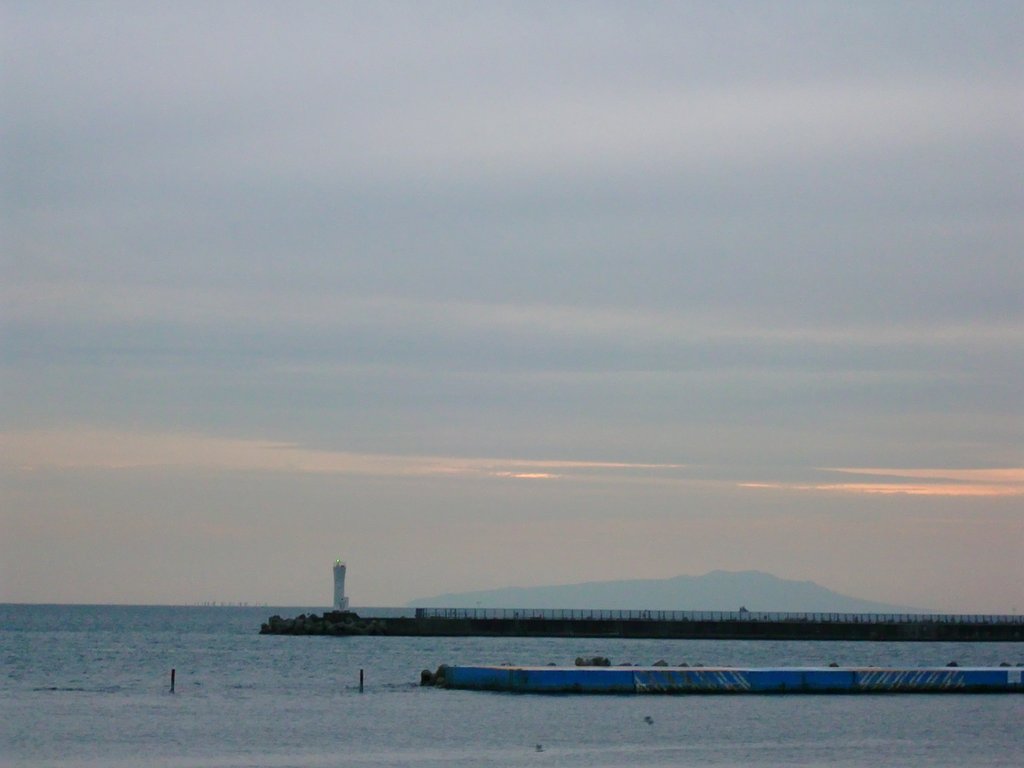 今朝の熱海で伊豆大島