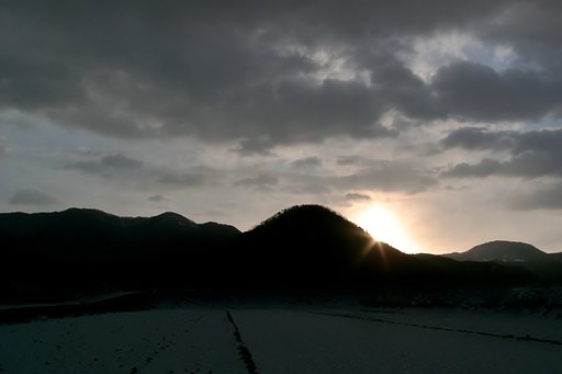 ふぶき前の日の出!