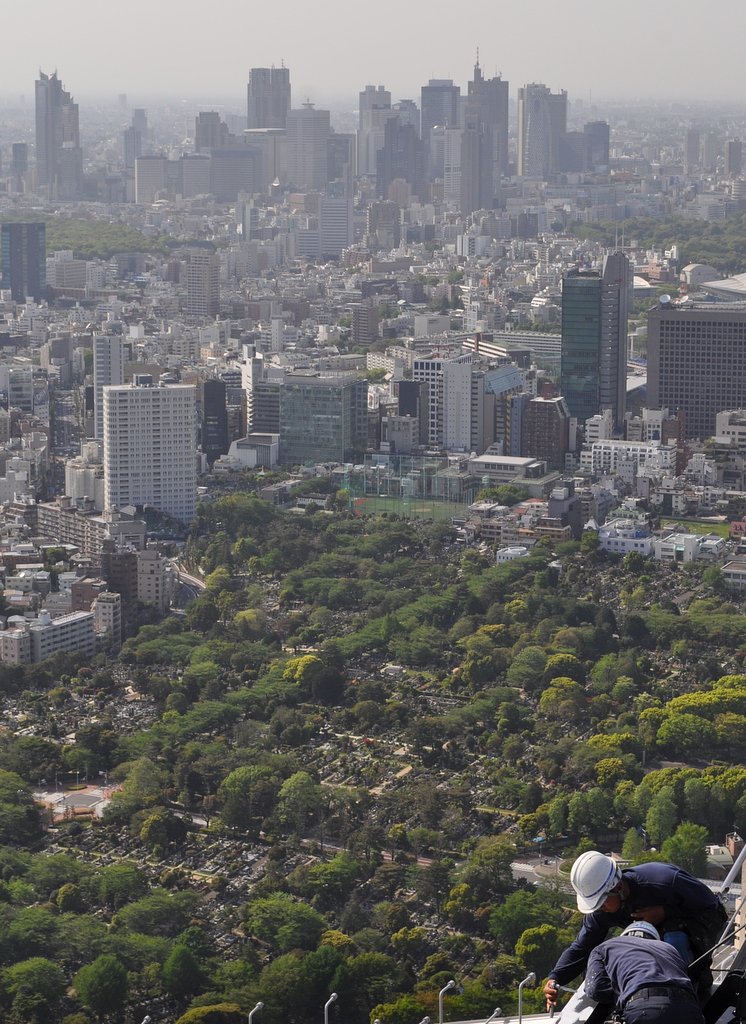 六本木ヒルズ高所作業風景