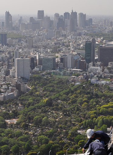 六本木ヒルズ高所作業風景