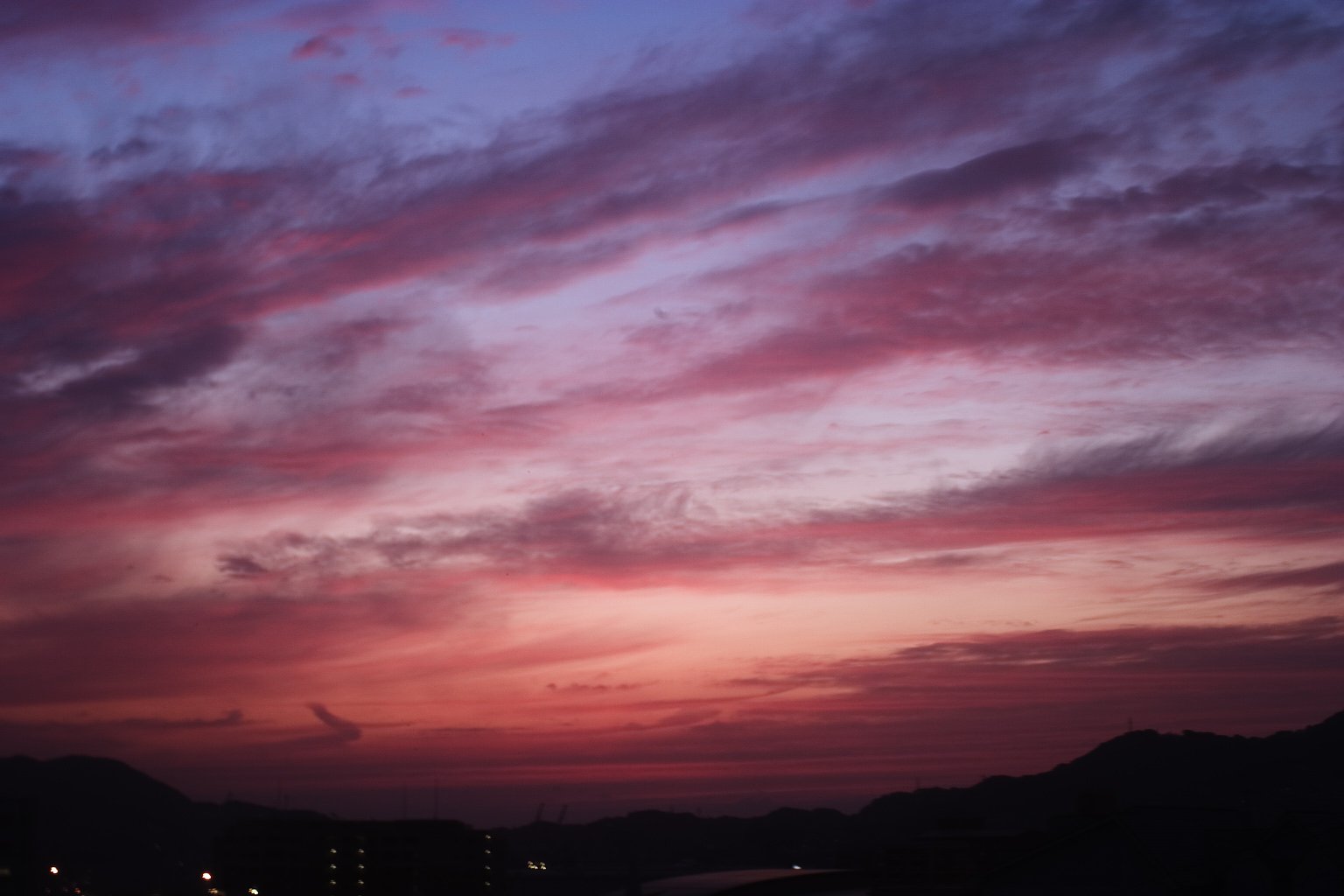 真っ赤な夕焼け