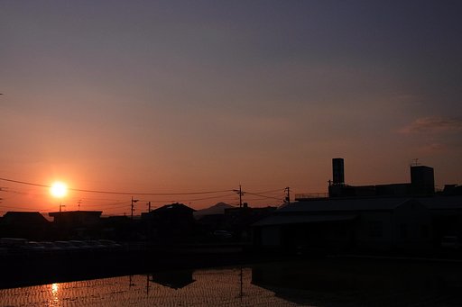 定点の夕日