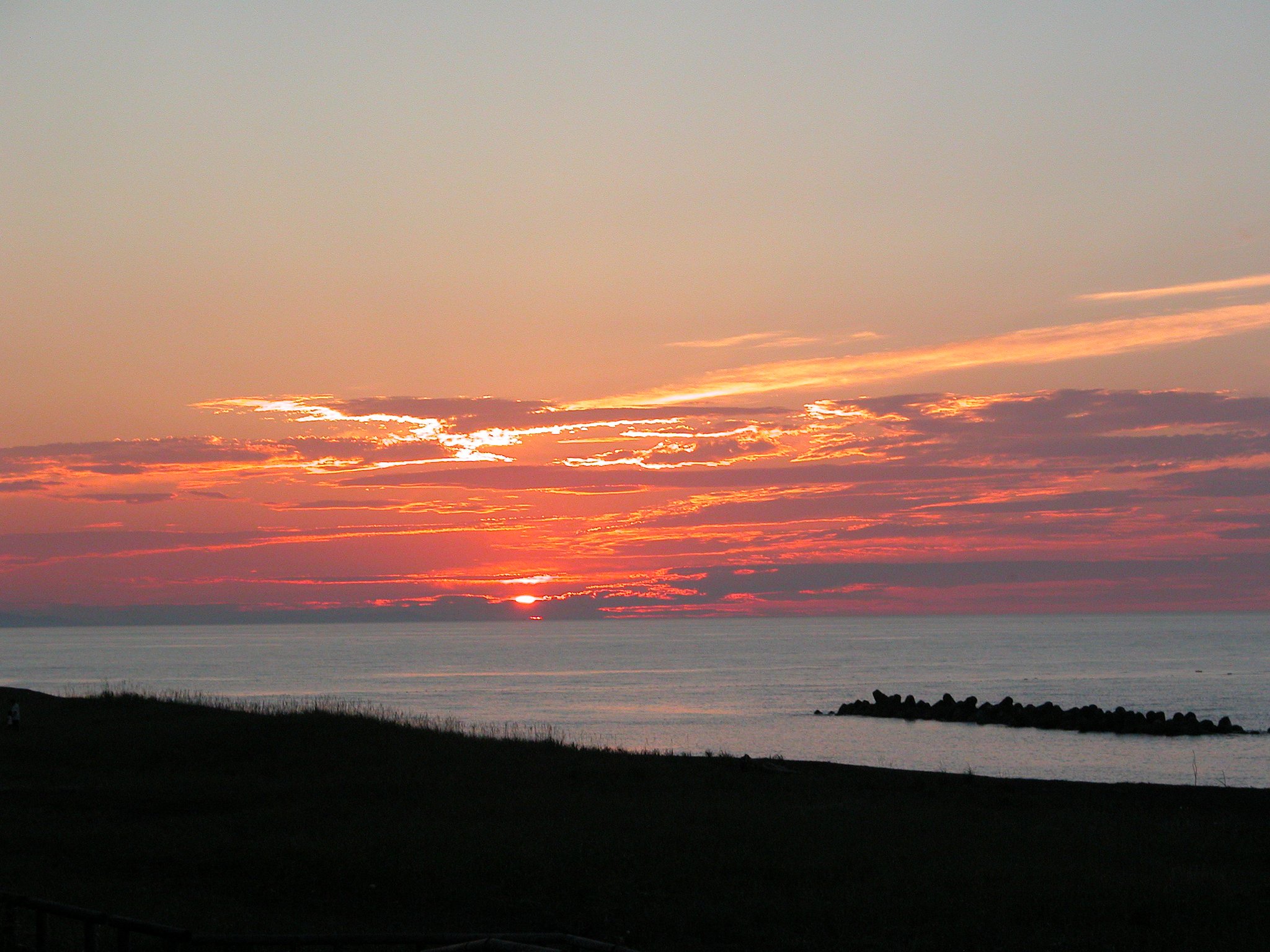 夏の夕日