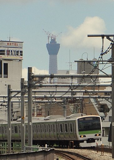 東京スカイツリーと山手線