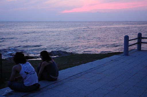 【夏の涼】海辺の二人